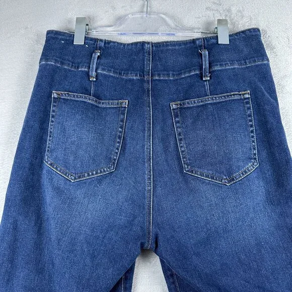 Ann Taylor Straight Leg Jeans Womens Size 14 High Waist Medium Wash Blue - Picture 4 of 11